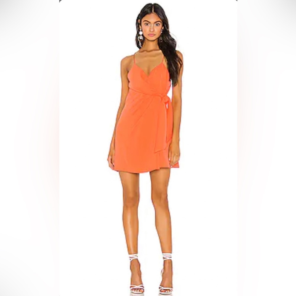Alice + Olivia Katie Tie Wrap‎ V- Neck Mini Dress